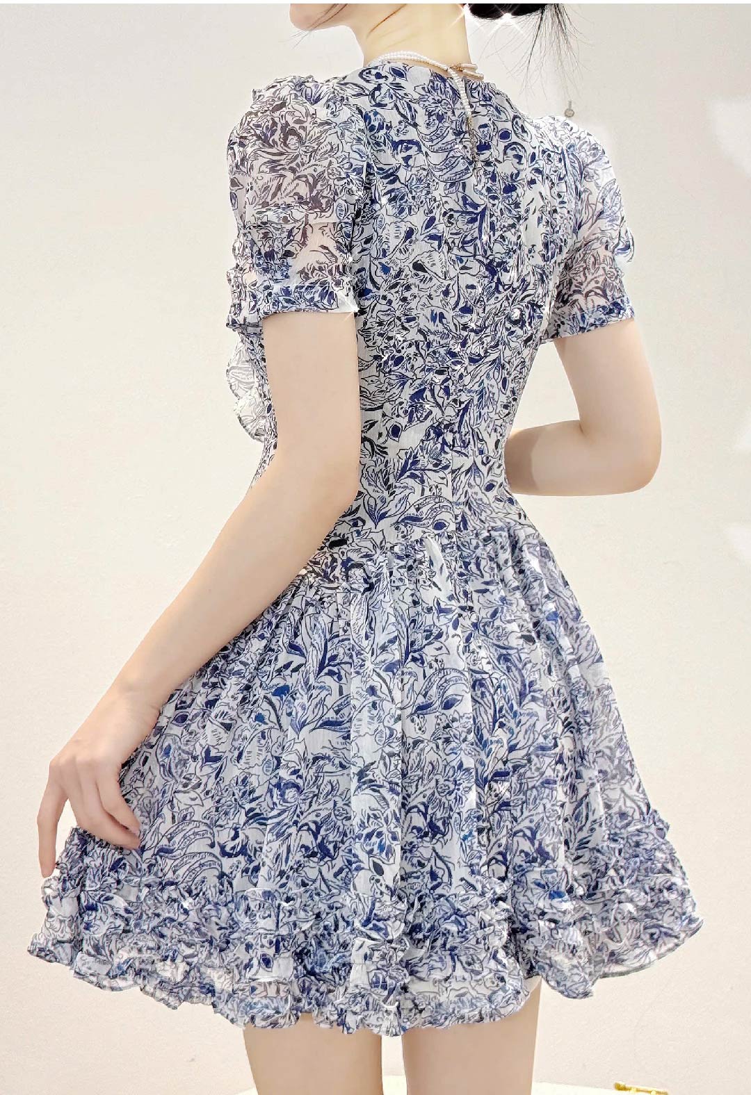 Floral Whisper Chiffon Dress V5873