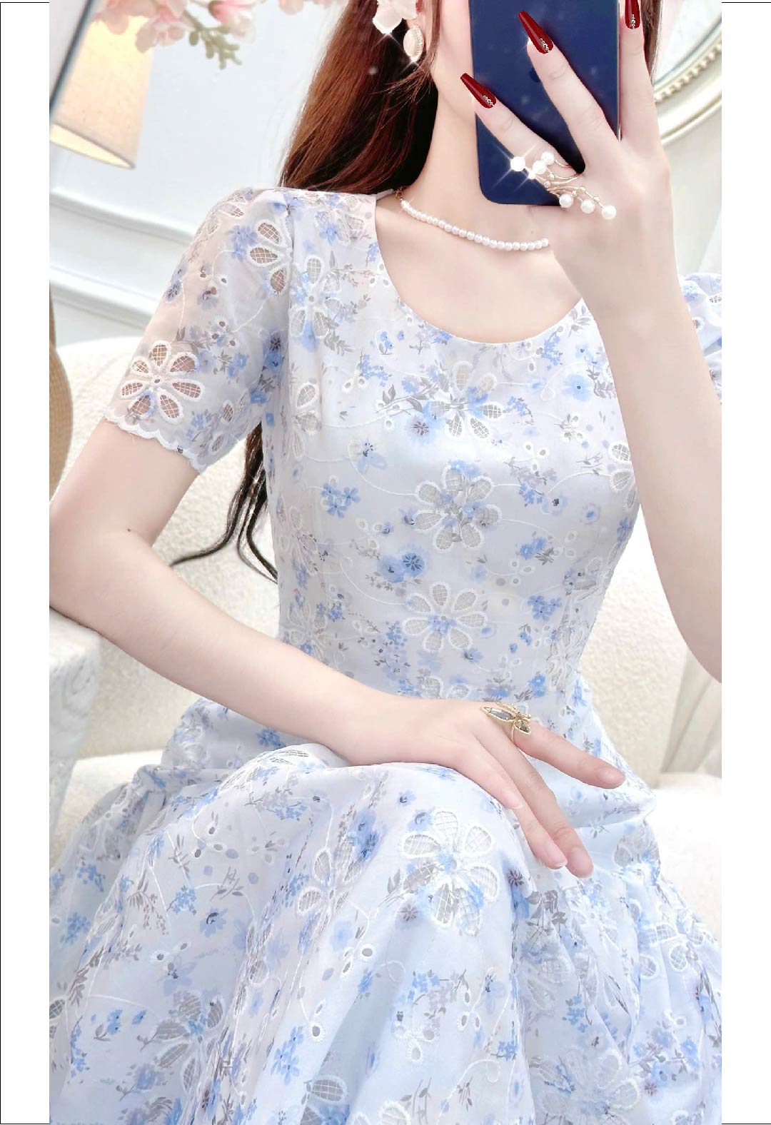 Floral Grace Lace Dress V5941