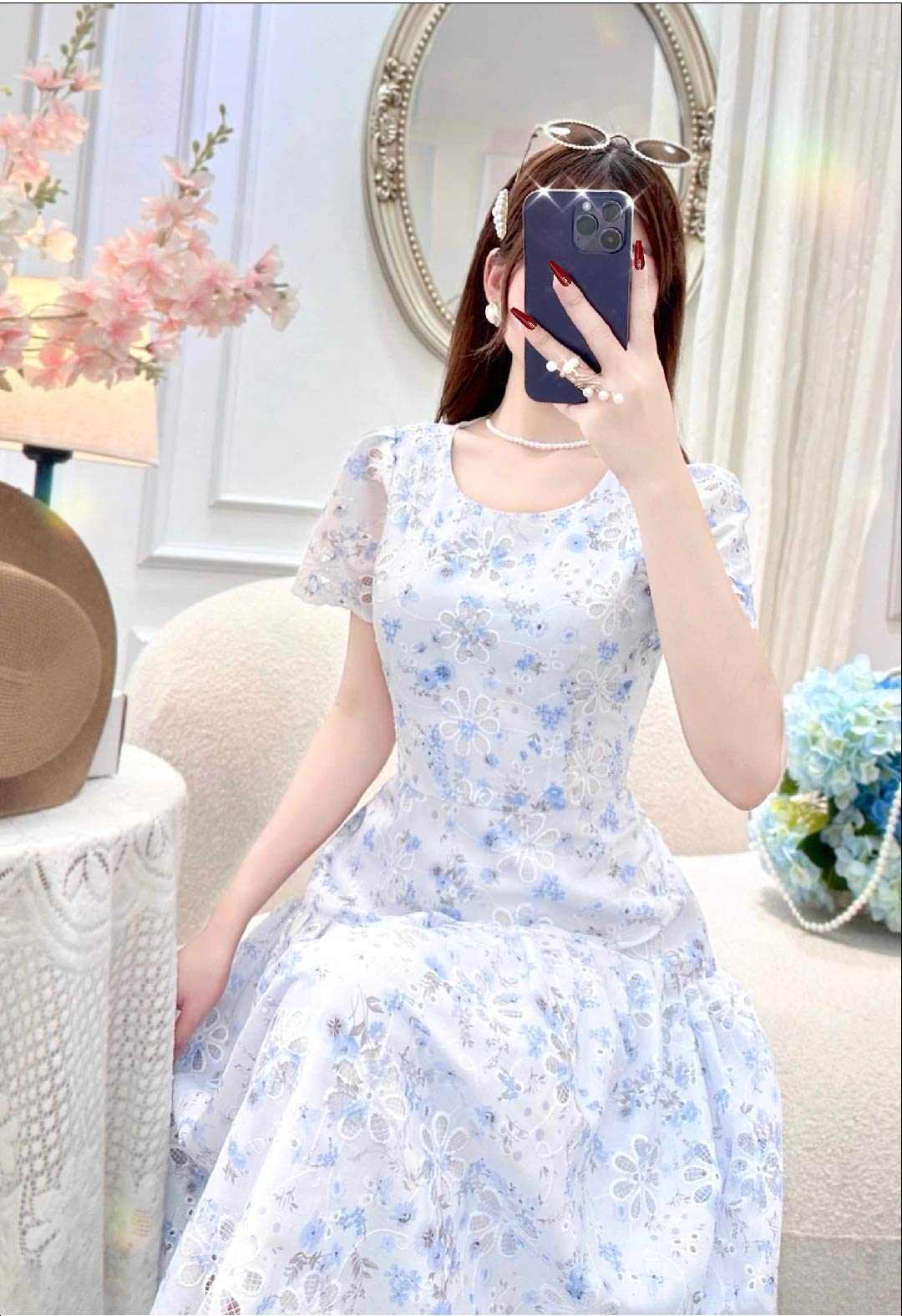 Floral Grace Lace Dress V5941