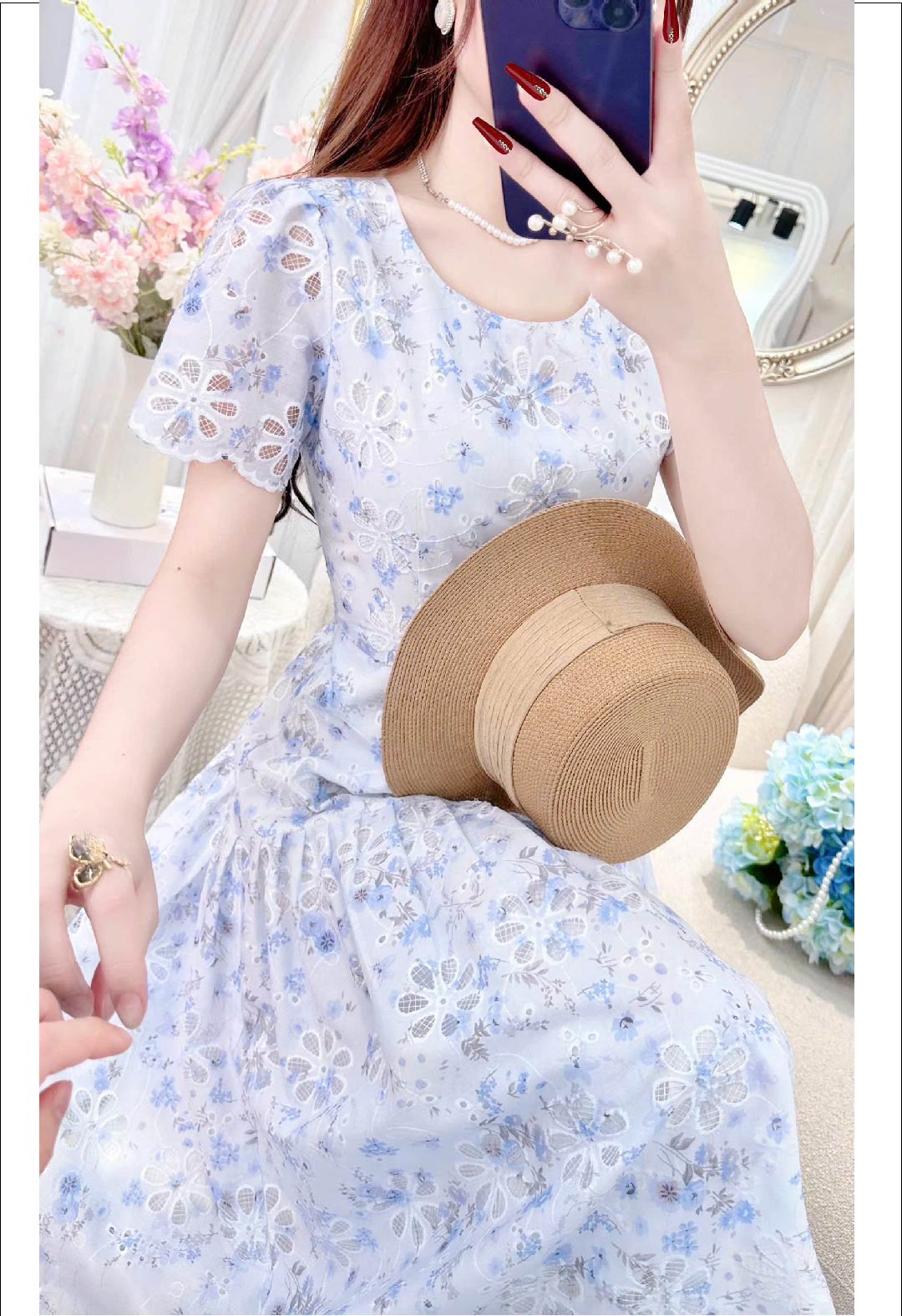 Floral Grace Lace Dress V5941