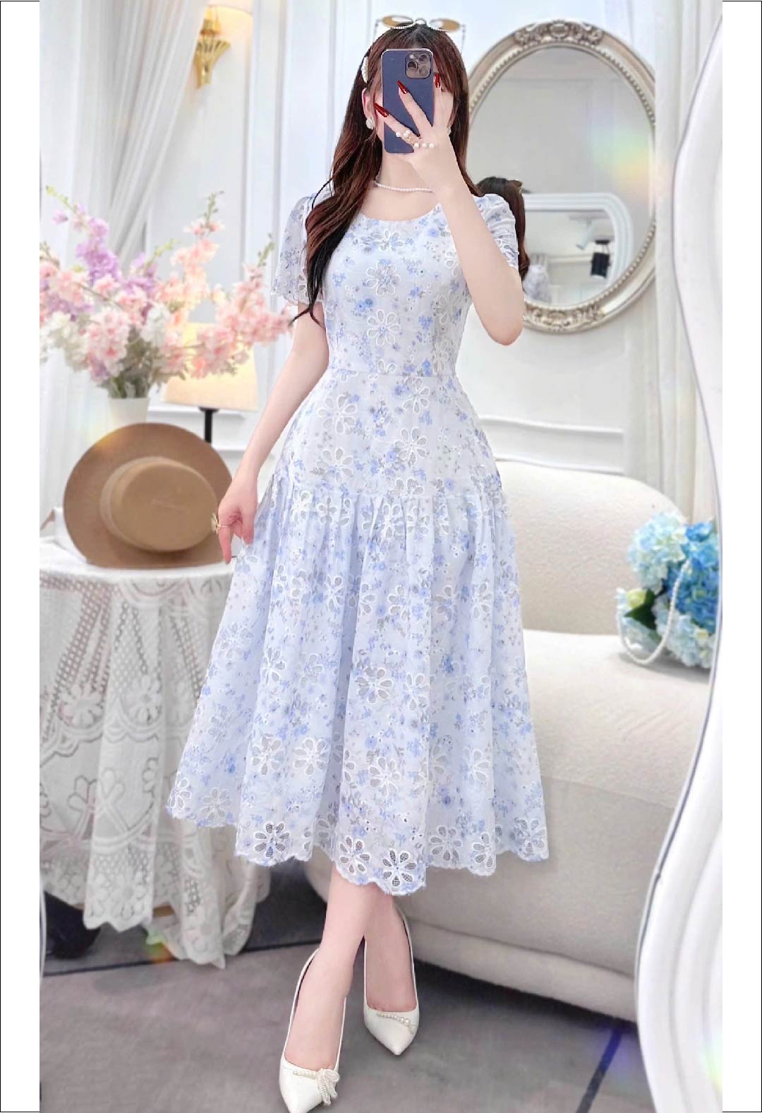 Floral Grace Lace Dress V5941